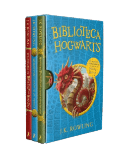 Biblioteca Hogwarts Estuche (Animales fantásticos y dónde encontrarlos El Quidditch a través de los tiempos, cuentos de Beedle el bardo) - J. K. Rowling Estuche Biblioteca Hogwarts, de J. K. Rowling, con Animales fantásticos y dónde encontrarlos, Quidditch a través de los tiempos y Los cuentos de Beedle el Bardo