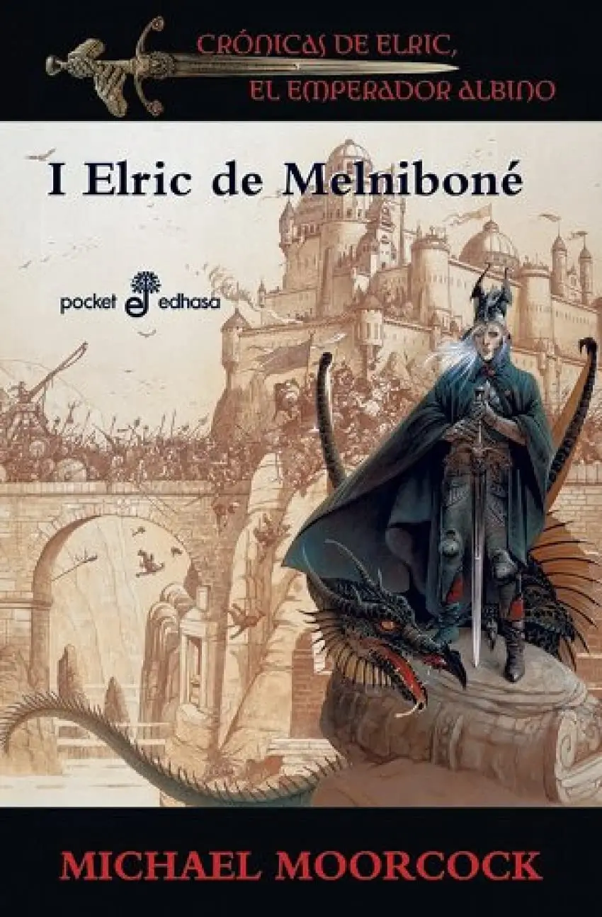 Portada de Elric de Melniboné, de Michael Moorcock, volumen 1 de la saga Elric de Melniboné