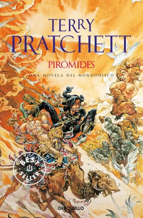 Portada de Pirómides, de Terry Pratchett, volumen 7 de la saga Mundodisco