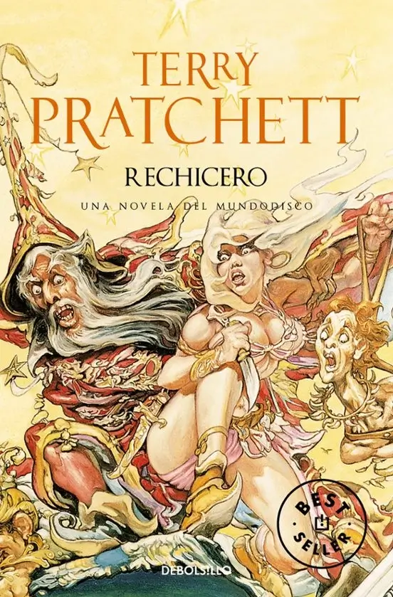 Portada de Rechicero, de Terry Pratchett, volumen 5 de la saga Mundodisco