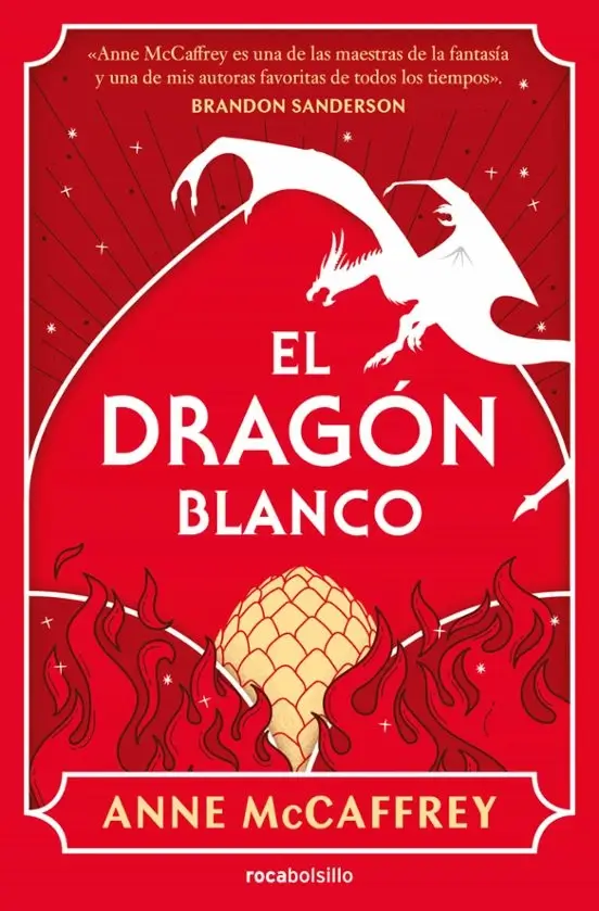 Portada de El dragón blanco, de Anne McCaffrey, volumen 3 de la saga Jinetes de Dragones de Pern
