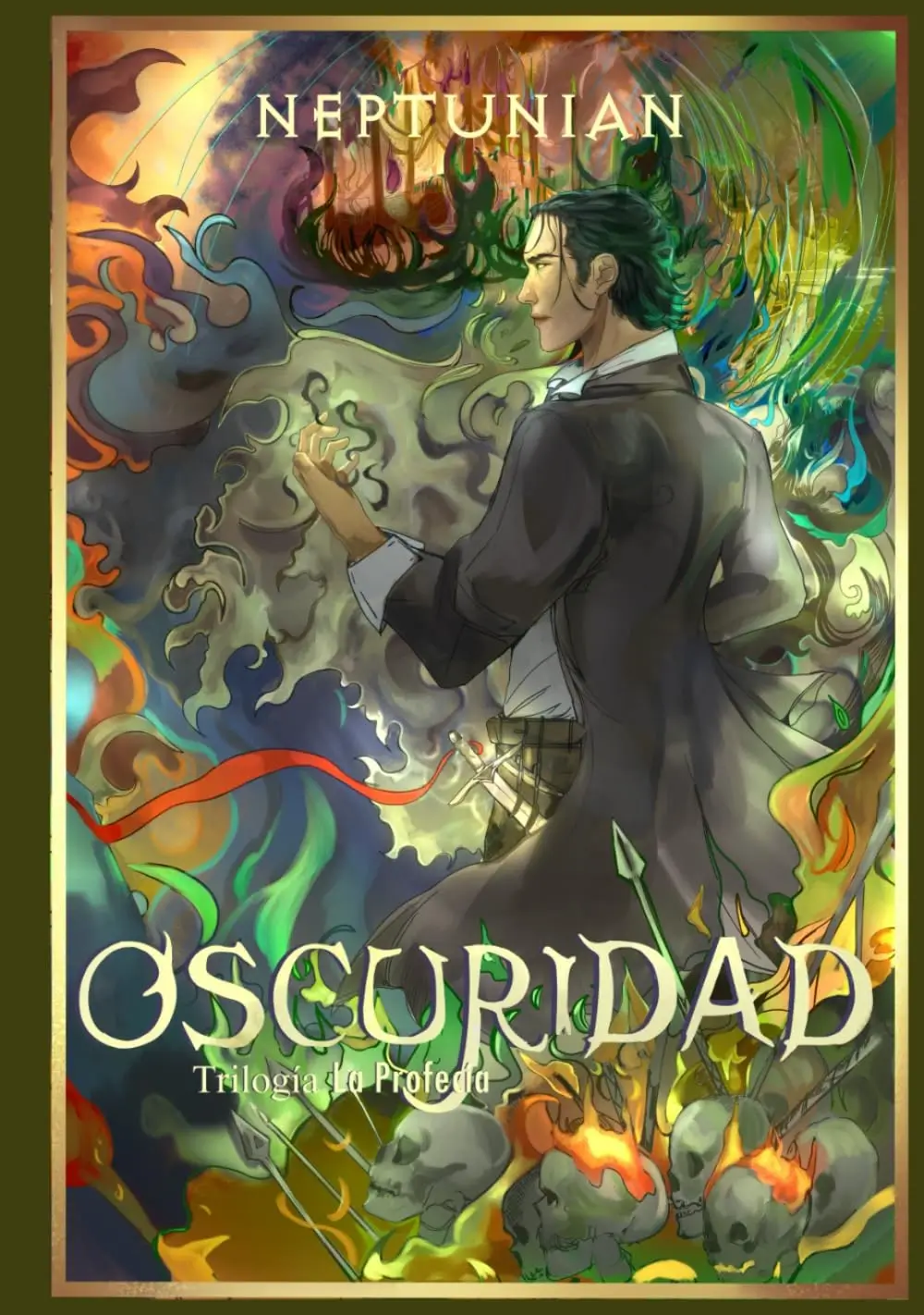 Portada de Oscuridad, de Neptunian, volumen 3 de la saga La Profecía